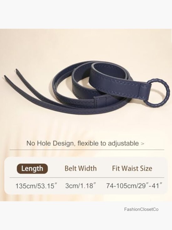 PU Leather Knotted Waist Belt for Women Thin Strap Dress Belt main image 5